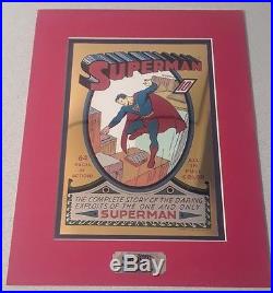 1938 Golden Age Action Comics 1 Superman 11 32 Chrome Foil Cover Art COA Print