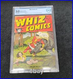 1940 Fawcett Publications Whiz Comics #9 Cbcs Graded 2.0 Rare Htf Golden Age