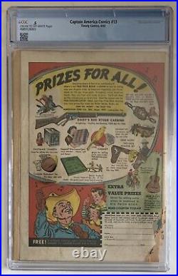 (1942) Captain America Comics #13 CGC 0.5 Classic Golden Age Cover! Stan Lee