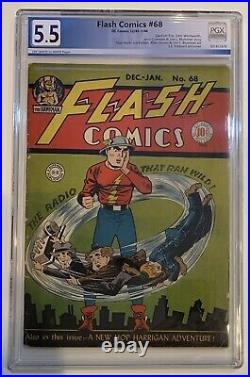 (1944) FLASH COMICS #68 PGX 5.5 Golden Age Shelly Moldoff art! NOT CGC