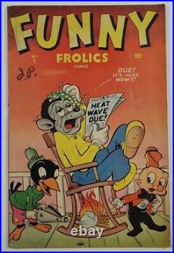 1945 Golden Age Cartoon Comic Lot Kartoon Komics 1 and Funny Frolics 1. Timely