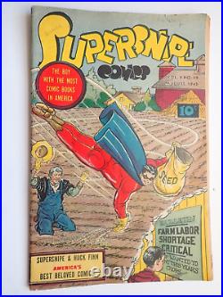 1945 Super Snipe Vol 2 # 10 Comic Book Golden Age Street & Smith Publication