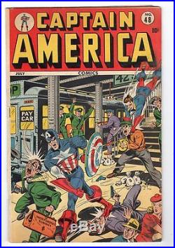 1945 Timley Comics Captain America #48 Vg- Golden Age Classic Cover Trimmed