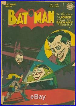 1946 Batman Comic Book No. 37 Good DC Pre-code Joker Original Owner Golden-age