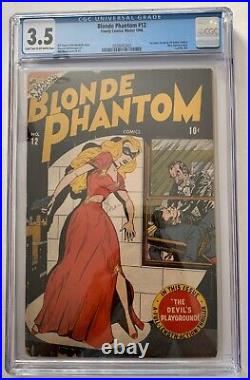 (1946) THE BLONDE PHANTOM #12 (1st Issue) CGC 3.5! Rare Golden Age Timely/Marvel
