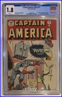 (1949) Captain America Comics #71 CGC 1.8 WP! Golden Age Classic! Last GA Bucky