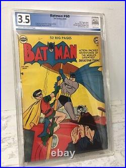 1950 DC BATMAN #60 BOB KANE ART PGX Graded 3.5