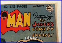 1951 vintage BATMAN no. 66 Estate Golden Age DC Comic JOKER COVER