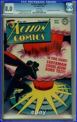 ACTION COMICS 101 CGC 8.0 WP SUPERMAN ATOMIC EXPLOSION WWII Golden Age DC 1946