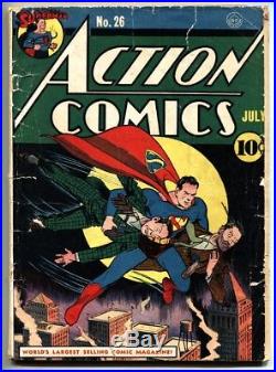 ACTION COMICS #26 1940-DC Golden-Age-Comic Book BATMAN #1 ad