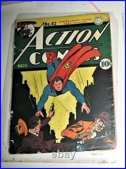 ACTION COMICS #42 1st Vigilante DC GOLDEN AGE WWII COVER