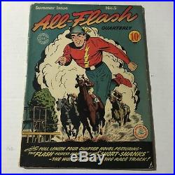 ALL FLASH #5 GOLDEN AGE Pre Code 1942 Summer DC 1942 Very Good+ VG+