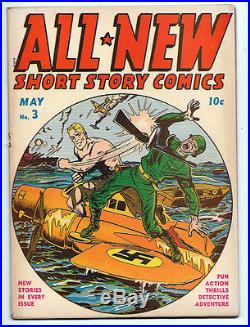 ALL-NEW COMICS #3 Fine 6.0! WWII Cover COOL GOLDEN AGE ITEM