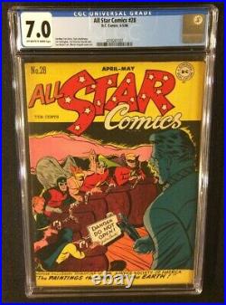 ALL STAR COMICS #28 Comic Book CGC 7.0 DC 1946 Golden Age 10 Cent GARDNER FOX