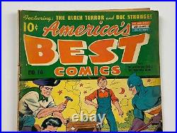 AMERICA'S BEST COMICS #14 Nedor Golden Age Superhero Black Terror Fighting Yank