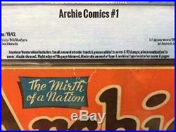 Archie Comics 1 Golden Age Grail Cbcs Not Cgc 3.5 Mlj Rare