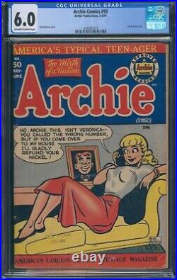 ARCHIE COMICS #50 CGC 6.0 OWithW PAGES GGA 1951 Betty Cover