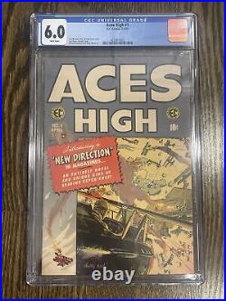 Aces High #1 Golden Age Comics 1955 E. C. War Comic Cgc 6 Pncards