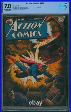 Action Comics #108? CBCS 7.0? Classic Cover! Golden Age Superman DC Comic 1947