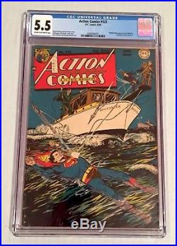 Action Comics 123 CGC 5.5 Superman Flies! Rare Key Issue golden age comic