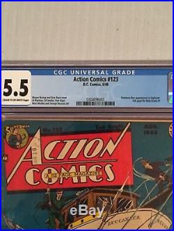Action Comics 123 CGC 5.5 Superman Flies! Rare Key Issue golden age comic