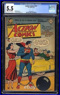 Action Comics #157 CGC FN- 5.5 Off White to White Golden Age Superman