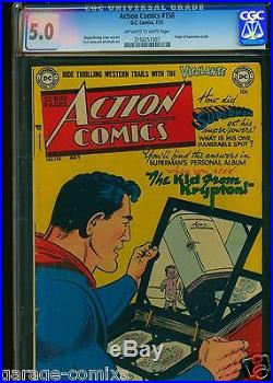Action Comics #158 CGC 5.0 Golden Age Superman 1938