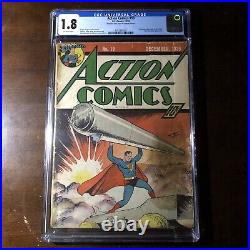 Action Comics #19 (1939) 1st of Consecutive Superman Covers! CGC 1.8