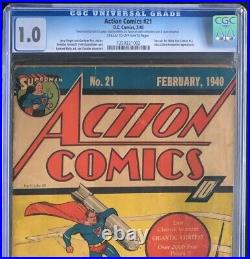 Action Comics #21 (DC 1940) CGC 1.0 Ultra-Humanite App Golden Age Superman