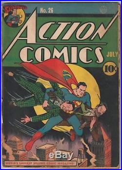 Action Comics #26, Great DC Golden Age 1940, Ad For Batman #1, Superman