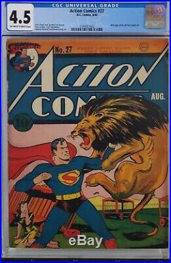 Action Comics #27 Cgc 4.5 Golden Age Superman