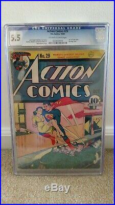 Action Comics #29 CGC 5.5 DC 1940 1st Lois Lane Cover! Key Golden Age Superman