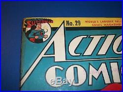 Action Comics #29 Golden Age 1940 Solid 10 cent 1st Lois Lane Cover Huge Key Wow