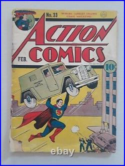 Action Comics 33 Golden Age 1941 DC Superman Qualified