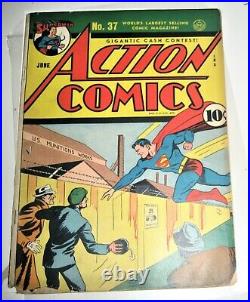Action Comics #37 Origin Of Congo Bill DC Golden Age Wwii Cover