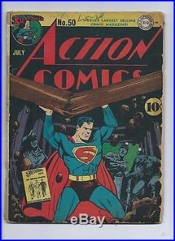 Action Comics 50 G- 1.8 Golden Age Superman Mr. America Zatara (1942)