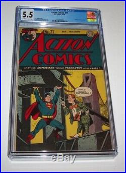 Action Comics #77 DC 1944 Golden Age CGC FN- 5.5 Prankster cover & story