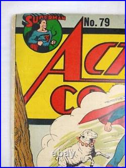 Action Comics #79 (1944 WWII-Era DC) Superman Golden Age Comic Book, RARE
