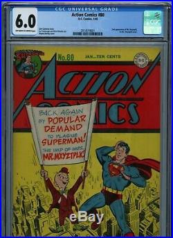 Action Comics #80 (1945) 1st Mr. Mxyztplk Cover CGC 6.0 GOLDEN AGE SUPERMAN