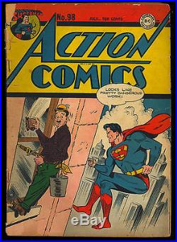 Action Comics #98 Unrestored Golden Age Superman DC Comic 1946 GD
