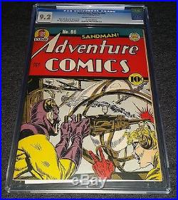 Adventure Comics (1943) Issue 86 Cgc 9.2 Jack Kirby Wwii Cover Golden Age