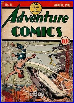Adventure Comics #41 Classic Shark Cover 2nd App The Sandman Golden Age BINOBO