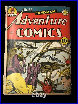 Adventure Comics #86 (Missing 4 Pages) RARE Golden Age Comic Book! WWII Cover