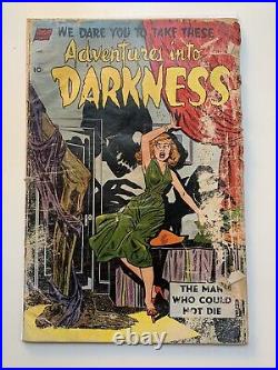Adventures Into Darkness #10 1953 Skeleton Menace Golden Age Comic Book