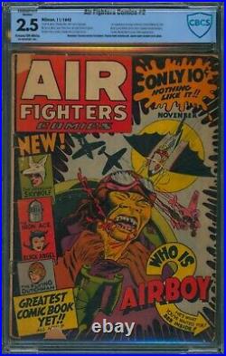 Air Fighters Comics #2 (1942)? CBCS 2.5 Conserved? 1st Airboy Golden Age WWII