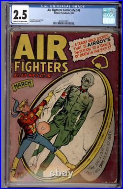 Air Fighters Comics v2 #6 CGC 2.5 Golden Age War Nazi Monster Cover Hillman 1944
