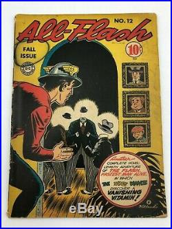 All Flash #12 (1943) Jolaine Publication Comic Book Golden Age 1st App Thinker