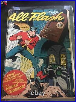 All Flash 7 1942 Golden Age DC Comics Early! Classic Cover Flash