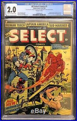 All Select Comics #1 2.0 CGC Ultra Key Golden Age Classic Schomburg cover