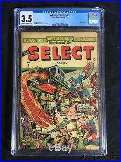 All Select Comics #3 Cgc 3.5 Pre Code Golden Age Timely Comics Schomburg Cover